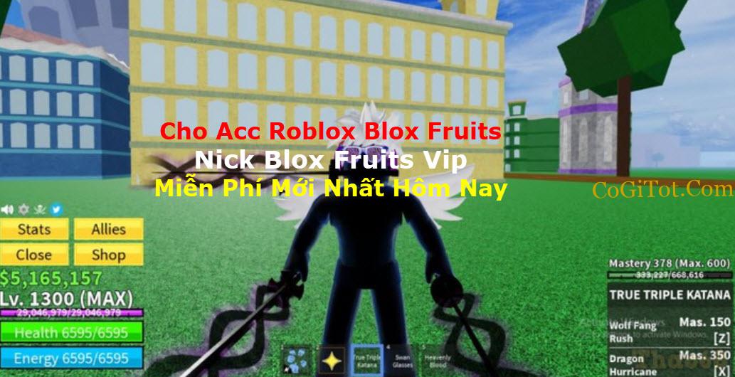 Cho Acc Blox Fruits 2022 ✔️ Nick Blox Fruits Vip Miễn Phí Mới Nhất Hôm Nay 2